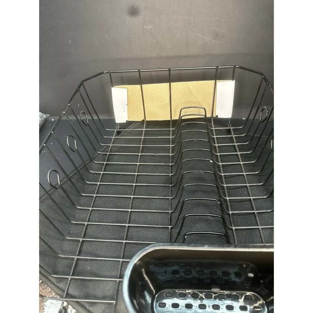 NEW Rubbermaid 6032 Dish Drainer, Black Wire, Large, Dry Rack 13.8 X 17.6 X 5.9